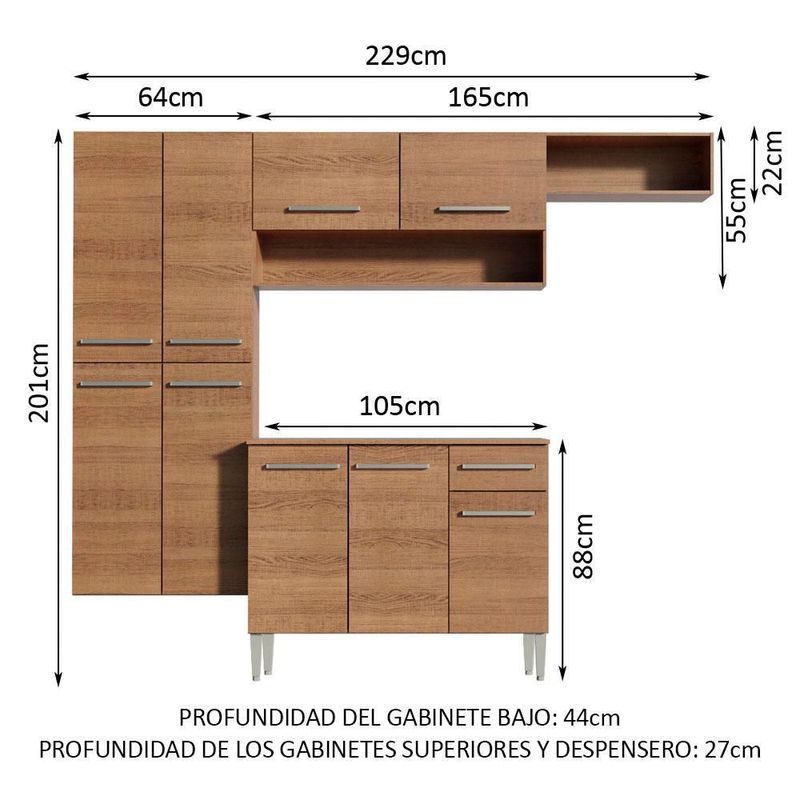 Cocina integral completa modular madesa emilly fit 229 mm 03