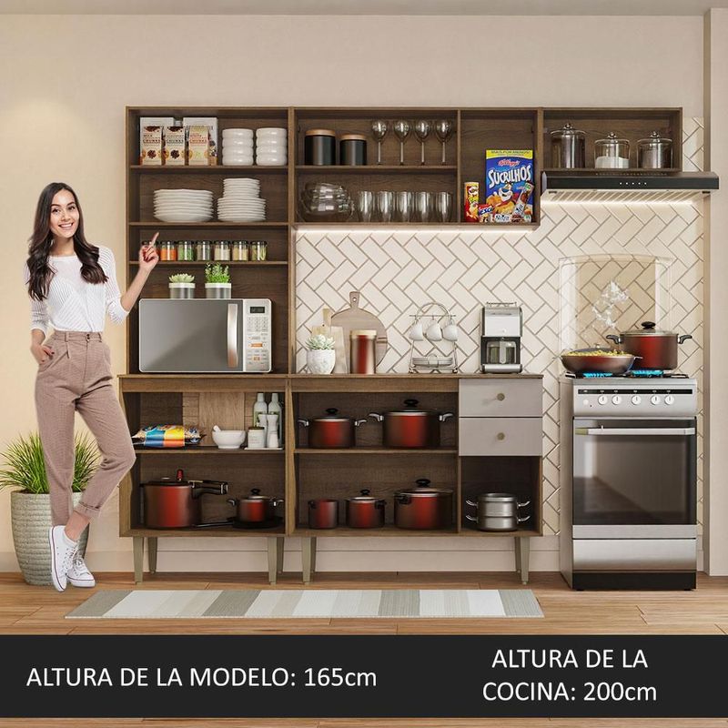 Cocina integral completa modular madesa gourmet 235cm mc 04