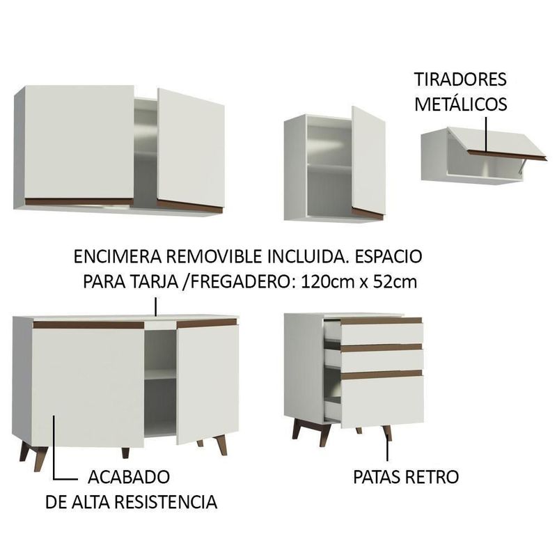 Cocina integral completa modular madesa reims 250cm bb 06