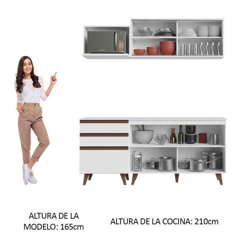Cocina integral completa modular madesa reims 180cm blanco 3