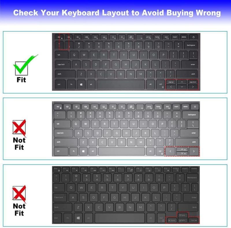 Funda de teclado MUBUY-GOL para Dell Inspiron 14 2 en 1 negra