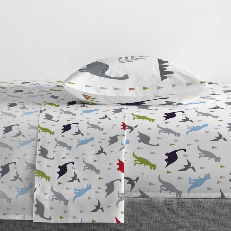 Juego de ropa de cama Jay Franco 107 × 147 cm 4 piezas Dinosaurio gris