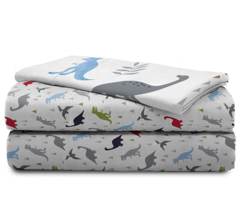 Juego de ropa de cama Jay Franco 107 × 147 cm 4 piezas Dinosaurio gris