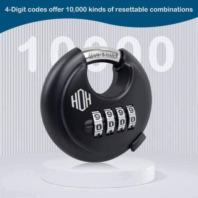 Candado de Disco HOX 7 cm 4 Dígitos Combo Pack de 2
