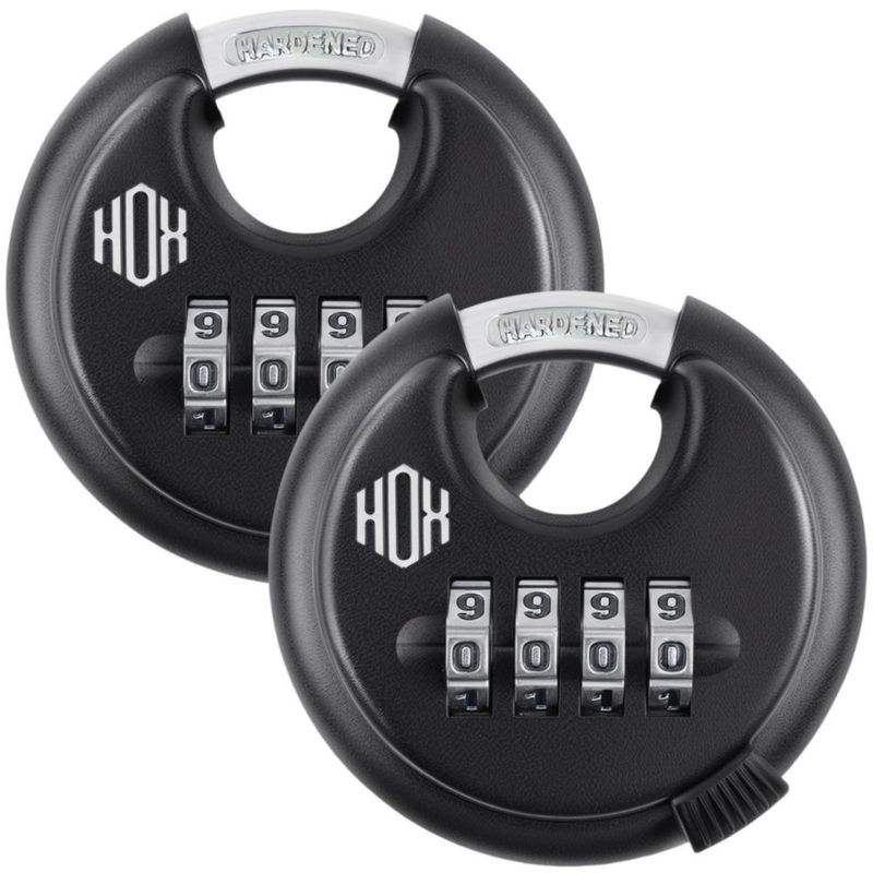 Candado de Disco HOX 7 cm 4 Dígitos Combo Pack de 2