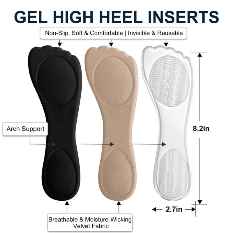 Inserto de Zapato Clasextr Almohadilla de Gel y Antideslizante