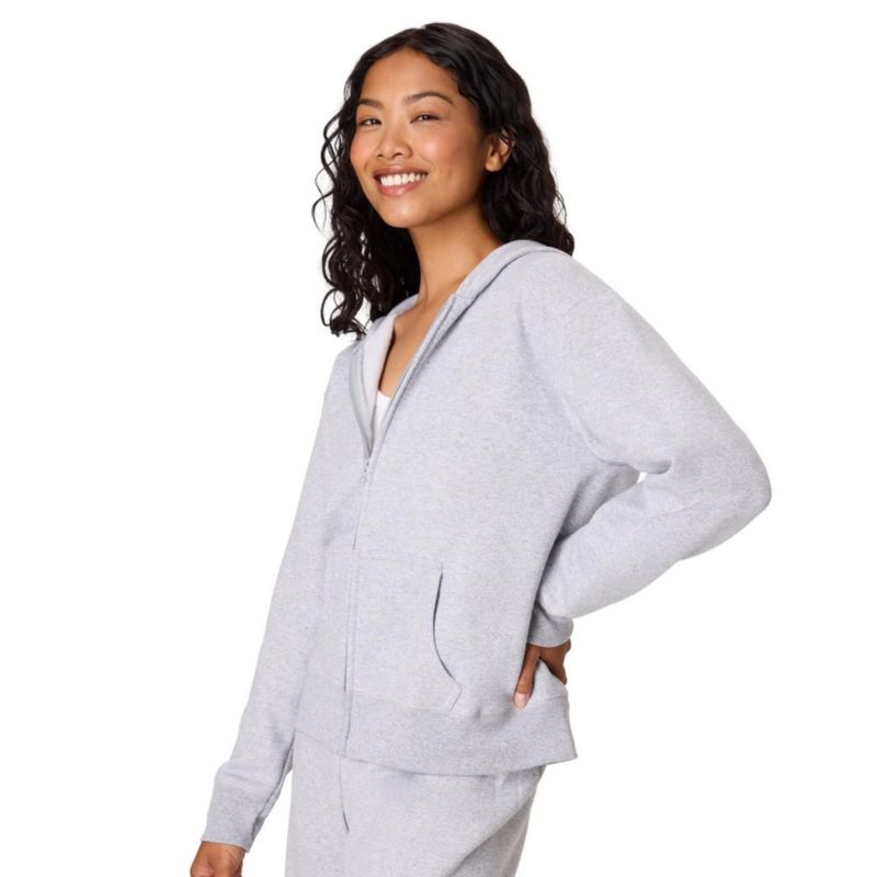 Sudadera con capucha Hanes Full‑Zip Light Steel – Talla grande