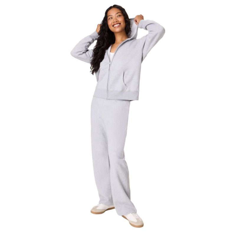 Sudadera con capucha Hanes Full‑Zip Light Steel – Talla grande