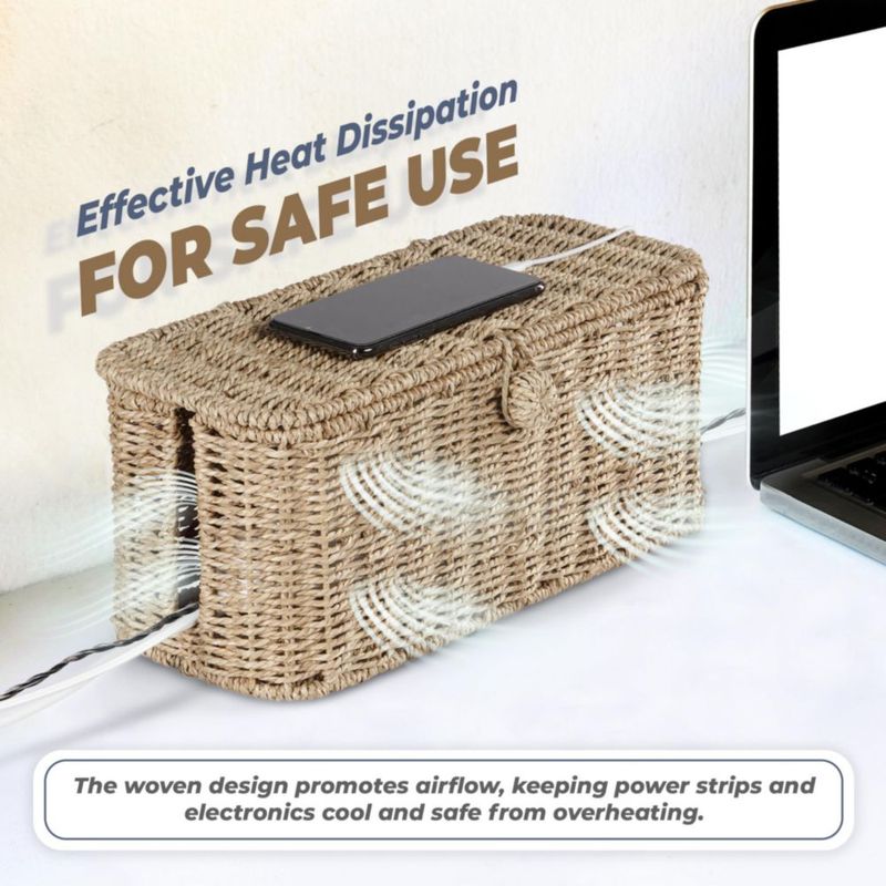 Caja de gestión de cables BLUEWEST 38 cm/33 cm Ratán - Juego de 2