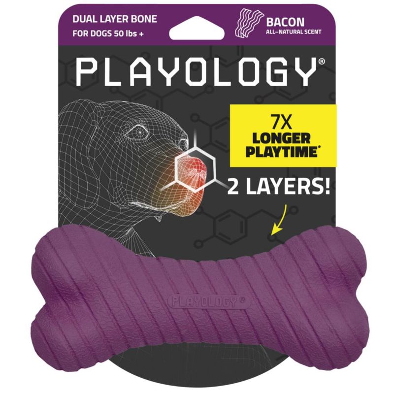 Juguete para Perro Playology Jumbo de 2 Capas con Aroma a Tocino