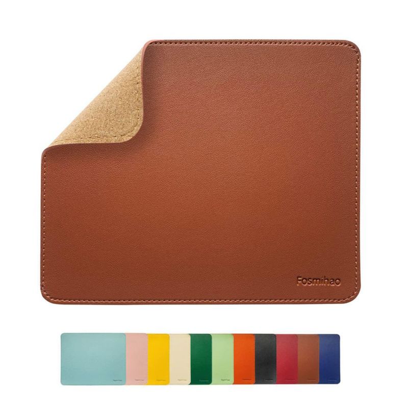 Alfombrilla de Ratón Fosmihao Doble Cara de Cuero PU y Corcho Natural 26 × 21 cm