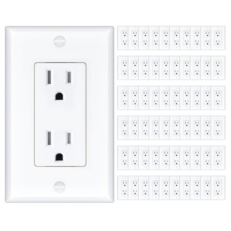 Toma de corriente Amico paquete de 60 unidades 15 A TR certificado UL 125 V