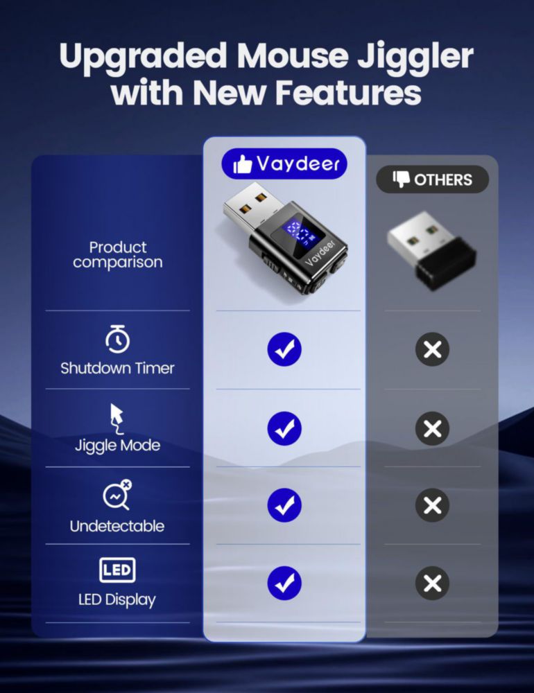 Movedor de ratón Vaydeer T5s USB de 3 botones negro