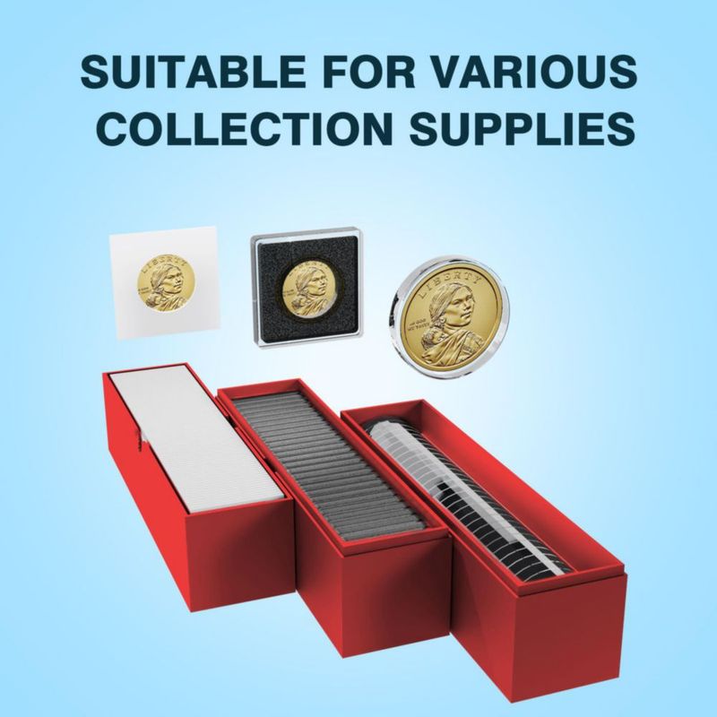 Caja de monedas lonamos 23 x 6 x 6 cm Rojo – Pack de 8