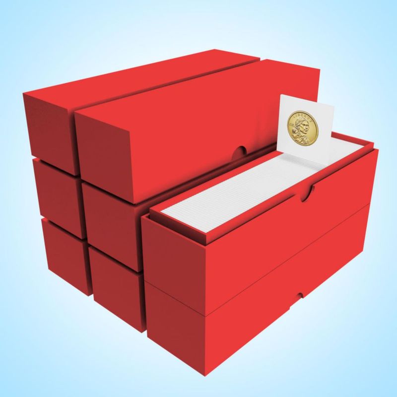Caja de monedas lonamos 23 x 6 x 6 cm Rojo – Pack de 8