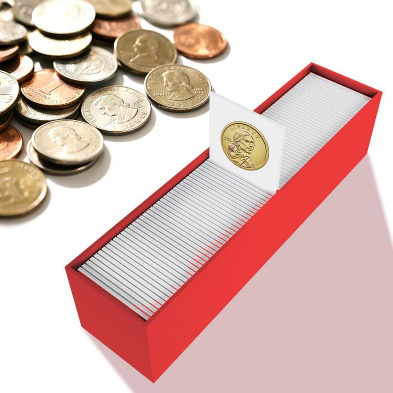 Caja de monedas lonamos 23 x 6 x 6 cm Rojo – Pack de 8