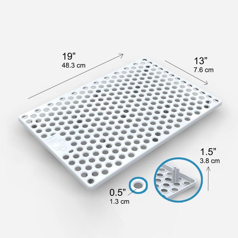 Rejilla para caja de arena HOP 48 × 33 cm agujeros de 13 cm apta para lavavajillas