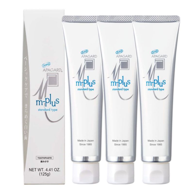 Pasta dental APAGARD M-Plus con nano-hidroxiapatita 125 g paquete de 3