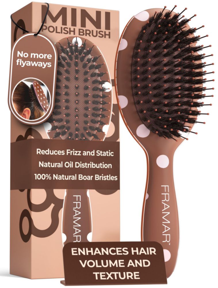 Cepillo de Cabello FRAMAR Mini de Viaje con Cerdas de Jabalí