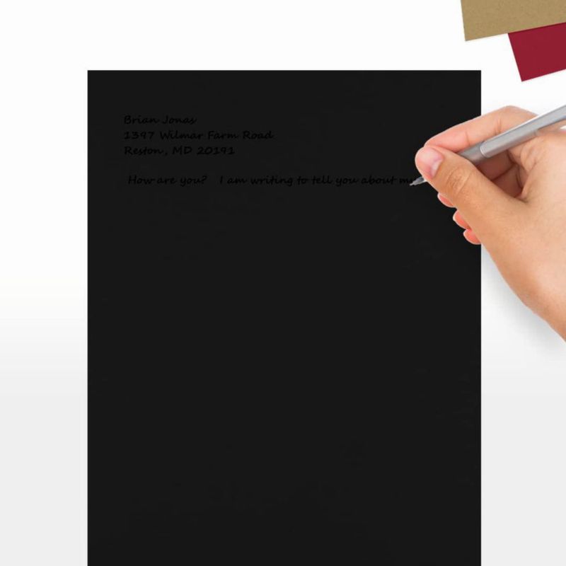LUXPaper Papel 85" x 11" | Tamaño carta | Negro medianoche | 28 lb (80 lb texto) | 50 unidades