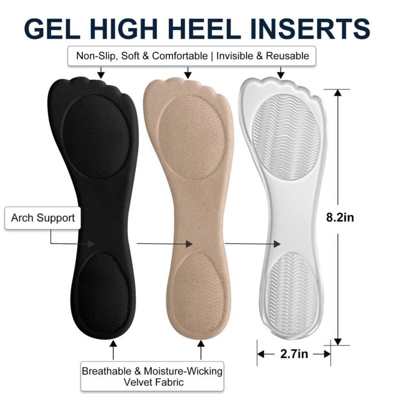 Plantilla Clasextr de Gel y Almohadillas Antideslizantes Beige