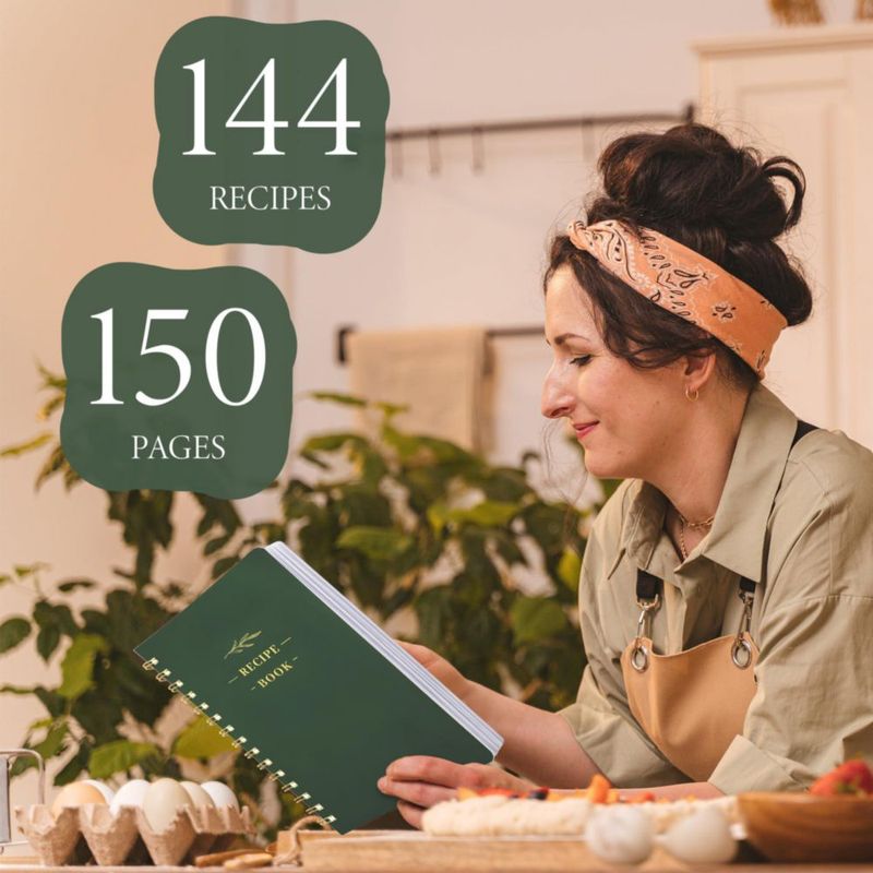 Libro de Recetas Buluer de Tapa Dura 144 páginas Verde Oliva