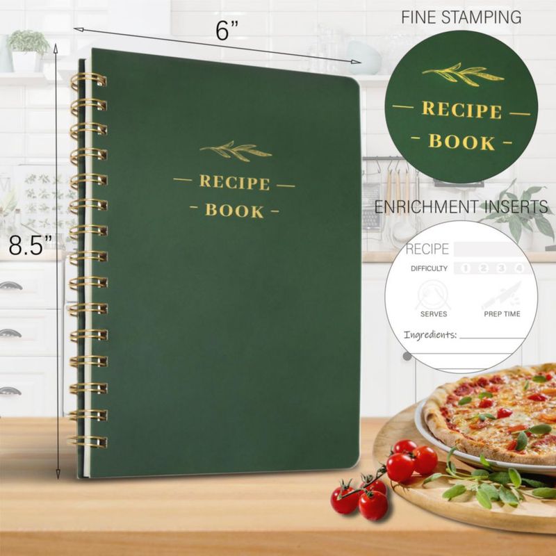 Libro de Recetas Buluer de Tapa Dura 144 páginas Verde Oliva