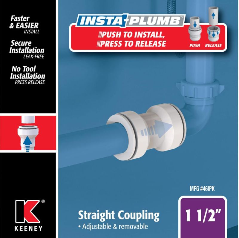 Acoplamiento de tubos Plumb Pak Insta-Plumb White de 1.5 pulgadas