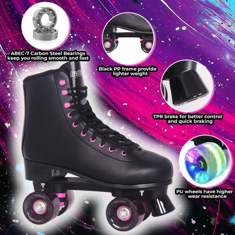 Patines de ruedas Nattork para mujer talla 9 color negro