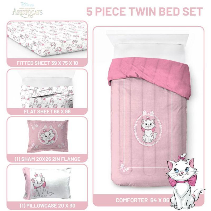 Juego de edredón Jay Franco Twin de 5 piezas rosa