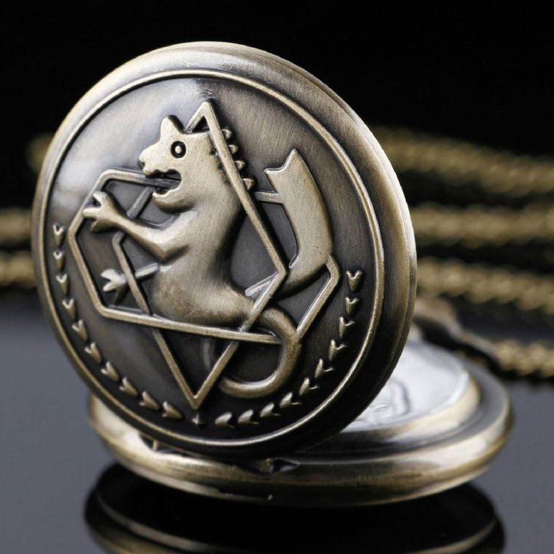 Reloj de Bolsillo Tiong 45 mm Anime Cosplay Marrón con Caja de Regalo