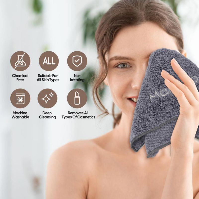 Toalla desmaquillante HOMEXCEL 6 unidades 33 cm gris