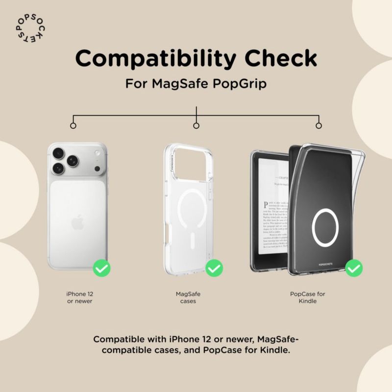 Agarre para móvil PopSockets MagSafe Curves Clay