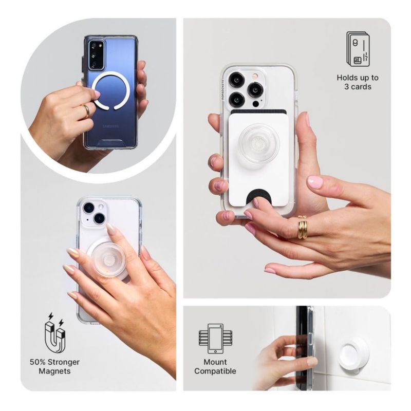 Agarre para móvil PopSockets MagSafe Curves Clay
