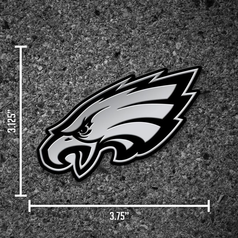 Emblema de Auto Rico Industries 8x9 cm Philadelphia Eagles Cromo 3D