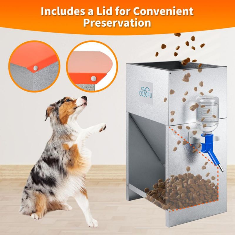 Alimentador automático para perros COZOFU 11 kg de acero galvanizado