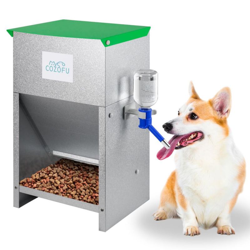 Alimentador automático para perros COZOFU 11 kg de acero galvanizado
