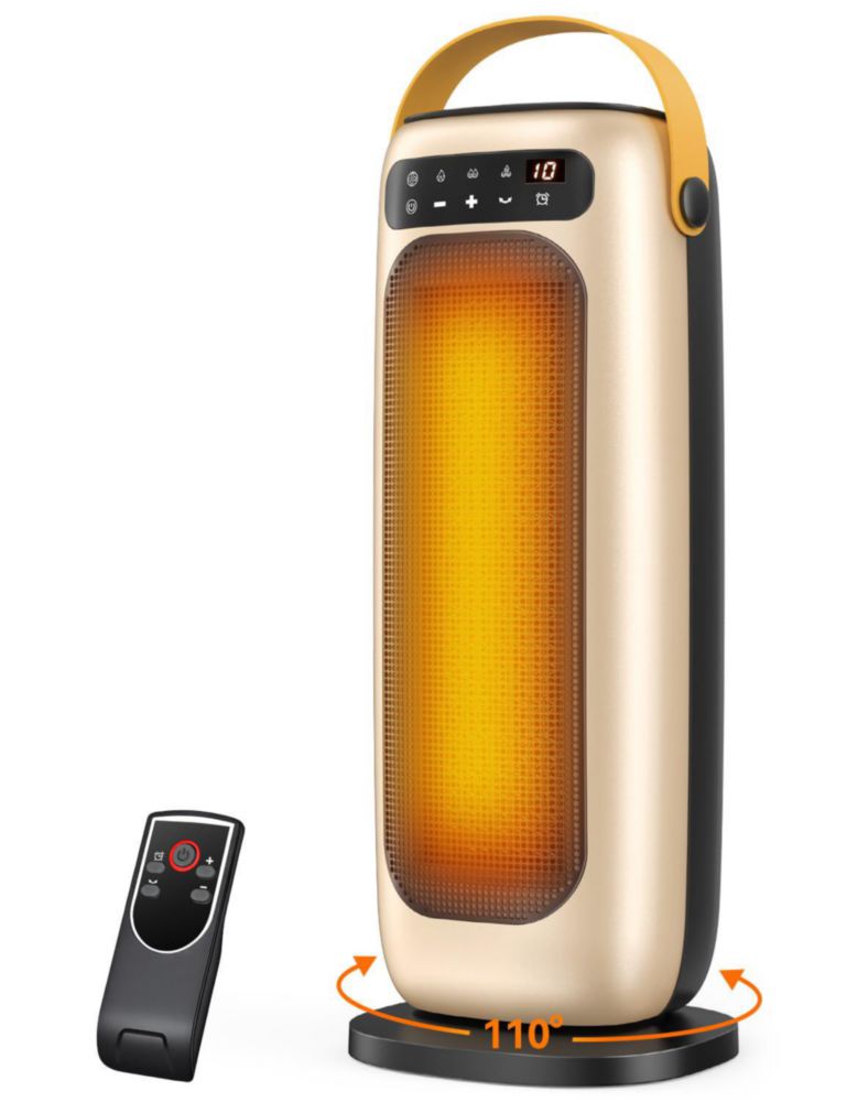 Calefactor KQPZ 1500W Cerámico con Control Remoto y Oscilación de 110°