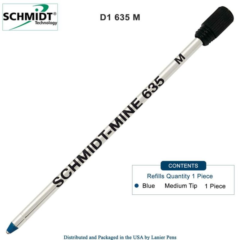 Recarga para Bolígrafo SCHMIDT 635M Tinta Azul Punta Media