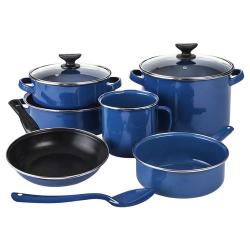 Bateria Cocina 9 Piezas Azul Grafito Millenium Cinsa