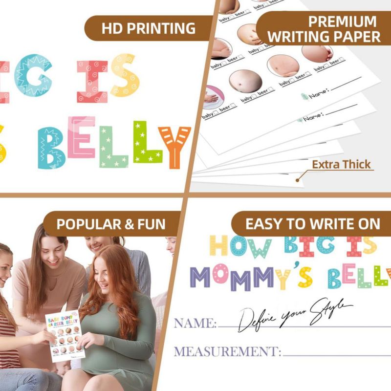 Kit de 9 juegos para baby shower OLOUTAB – 50 invitados