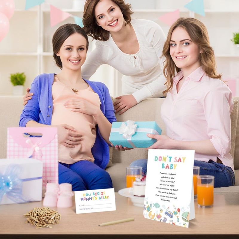 Kit de 9 juegos para baby shower OLOUTAB – 50 invitados