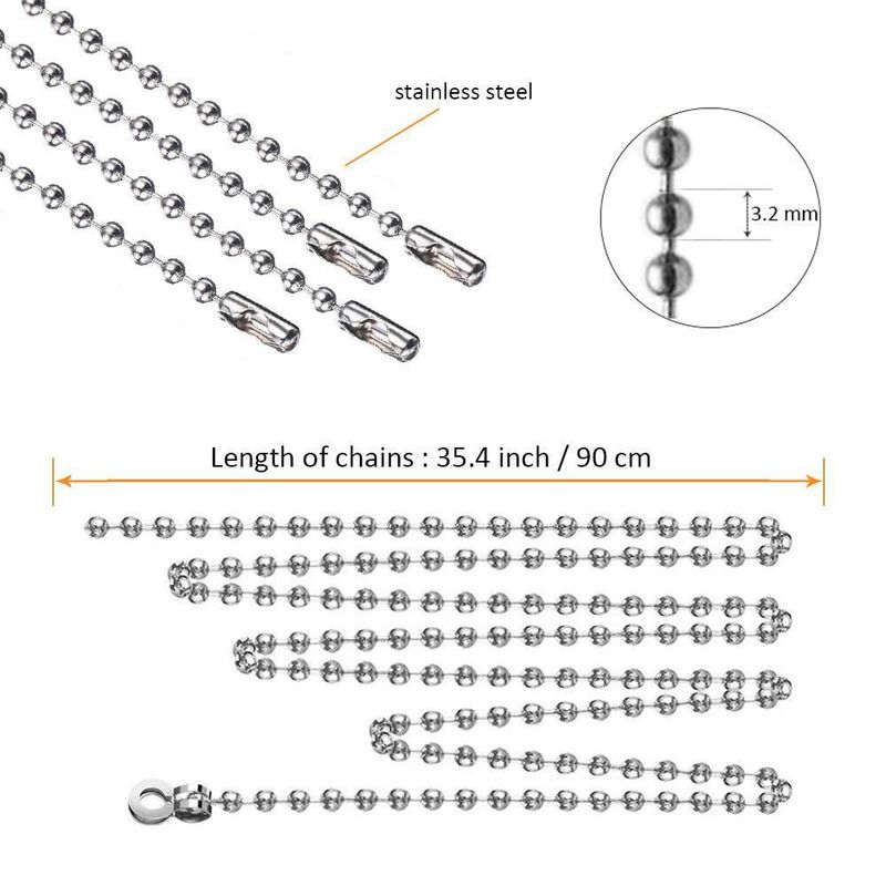 Juego de 4 cadenas de tirador Wayilea 90 cm plateado