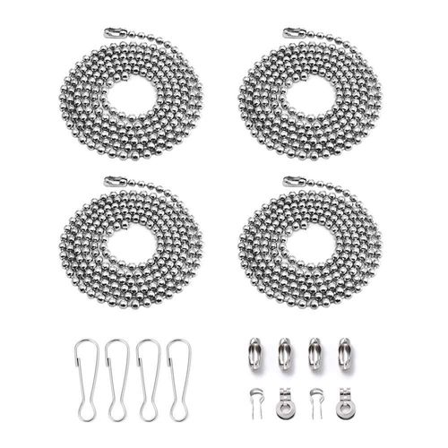 Juego de 4 cadenas de tirador Wayilea 90 cm plateado