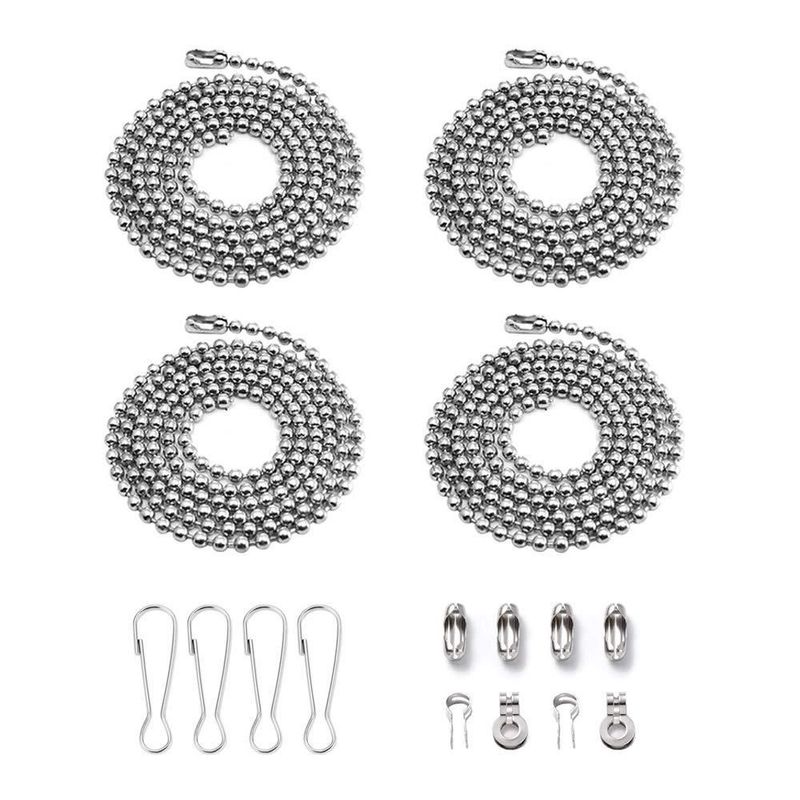 Juego de 4 cadenas de tirador Wayilea 90 cm plateado