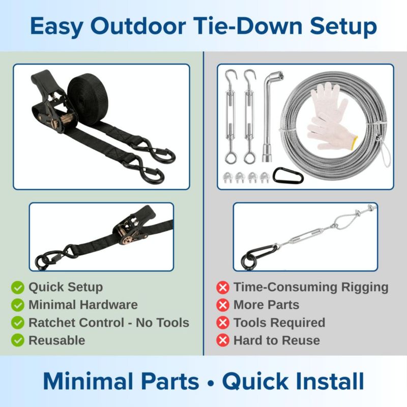 Anclajes de Tierra TECH2EACH 46 cm con Correas de Trinquete