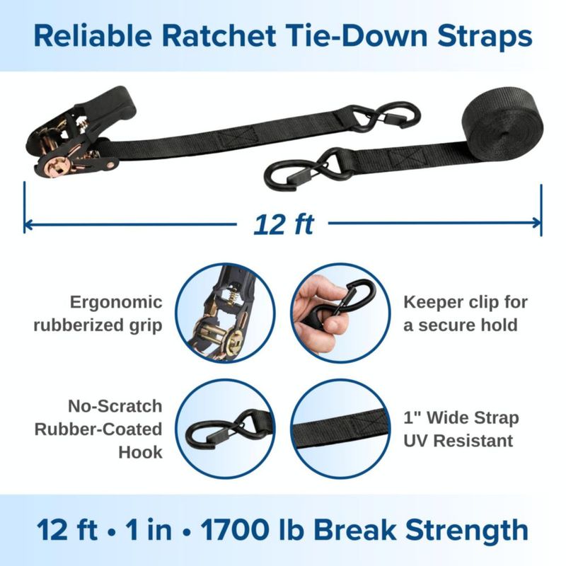 Anclajes de Tierra TECH2EACH 46 cm con Correas de Trinquete