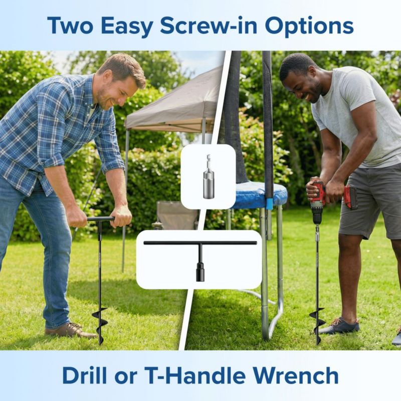 Anclajes de Tierra TECH2EACH 46 cm con Correas de Trinquete