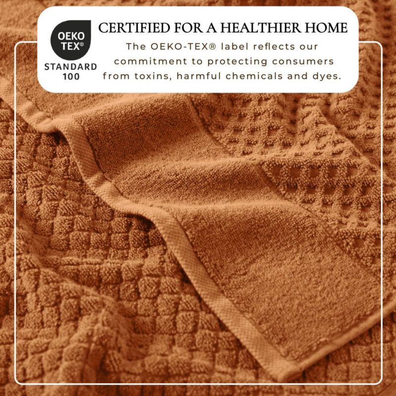 Juego de 6 toallas Great Bay Home color cobre con tejido waffle