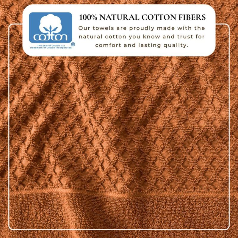 Juego de 6 toallas Great Bay Home color cobre con tejido waffle